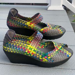 Steve Madden  colorful wedge open toe sandals.